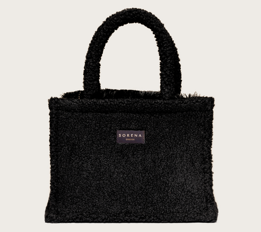 TEDDY BLACK MEDIUM TOTE BAG SORENA GREECE